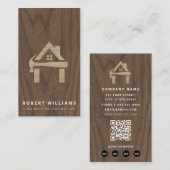 Custom Construction Wood Home Building Lux 名刺 (正面/裏面)