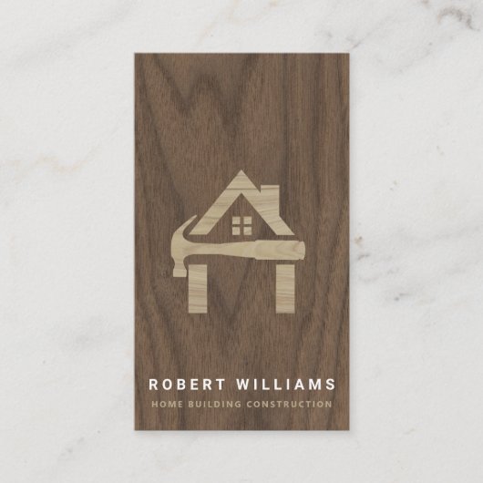 Custom Construction Wood Home Building Lux 名刺 (正面)