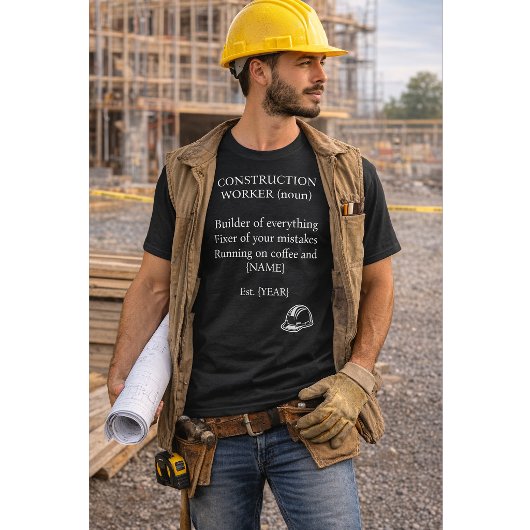 Custom Construction Worker Definition Shirt Gift Tシャツ