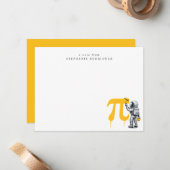 Custom Cool Astronaut Painting Pi Symbol Pi Day  ノートカード (正面/裏面インサイチュ)