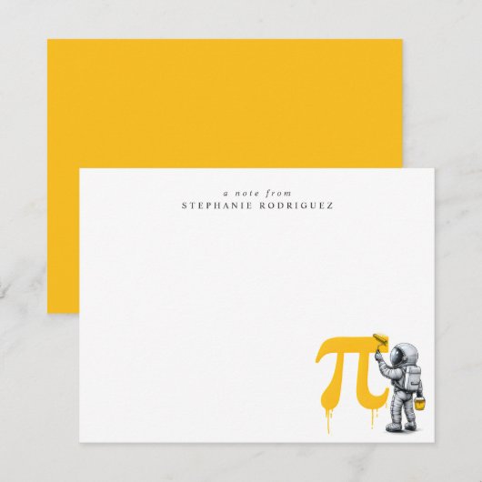 Custom Cool Astronaut Painting Pi Symbol Pi Day  ノートカード (正面/裏面)