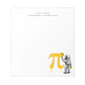 Custom Cool Astronaut Painting Pi Symbol Pi Day ノートパッド (正面)