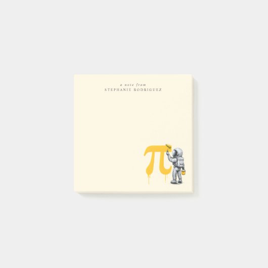 Custom Cool Astronaut Painting Pi Symbol Pi Day  ポストイット (正面)