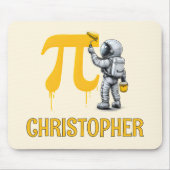 Custom Cool Astronaut Painting Pi Symbol Pi Day マウスパッド (正面)