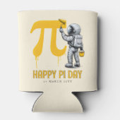 Custom Cool Astronaut Painting Pi Symbol Pi Day 缶クーラー (裏面)