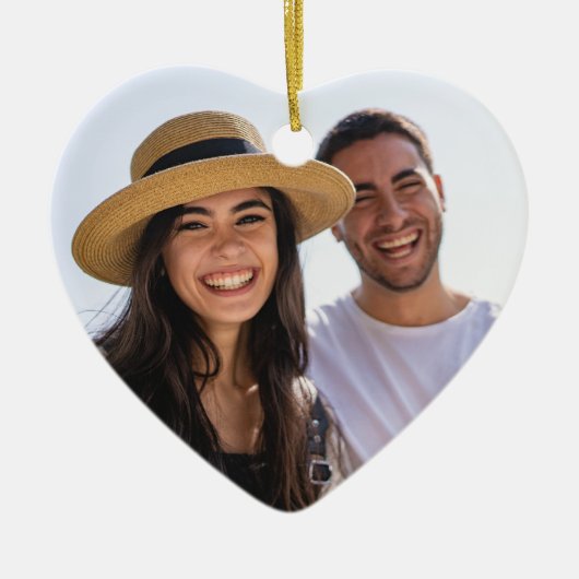 Custom Coordinates Fist Date Valentine's Day Gift セラミックオーナメント (正面)