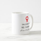 Custom Coordinates Location Valentine's Day Gift コーヒーマグカップ (正面右)