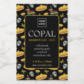 Custom Copal Oil Label for Día de Muertos ワインラベル (シングルラベル)