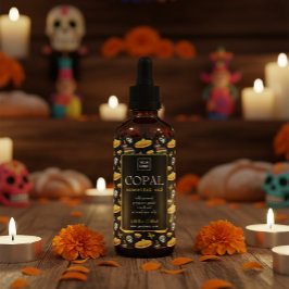 Custom Copal Oil Label for Día de Muertos ワインラベル