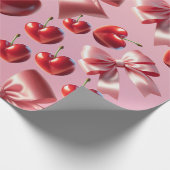 Custom Coquette Heart Bow Pattern Wrapping Paper ラッピングペーパー (角)