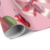 Custom Coquette Heart Bow Pattern Wrapping Paper ラッピングペーパー (ロールコーナー)