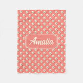 Custom Coral & Pearls Elegant Soft Throw Blanket フリースブランケット (正面)