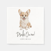 Custom Corgi Art Pet Cocktail Napkins Wedding スタンダードカクテルナプキン (正面)
