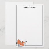 Custom Corgi Cute Dog Art Stationery 便箋 (正面/裏面)