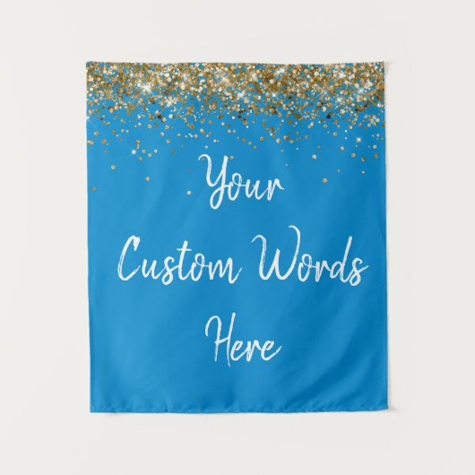 Custom Cornflower Blue Birthday Party Photo Booth タペストリー (正面)