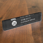 Custom Corporate Business Logo Black Acrylic Desk  デスクネームプレート (側面)