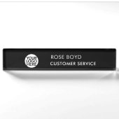 Custom Corporate Business Logo Black Acrylic Desk  デスクネームプレート (正面)