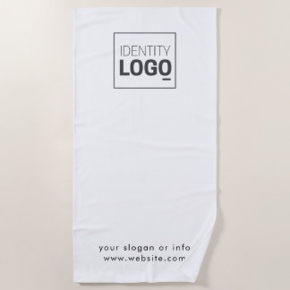 Custom Corporate Business Logo Black Chocolate Fav ビーチタオル