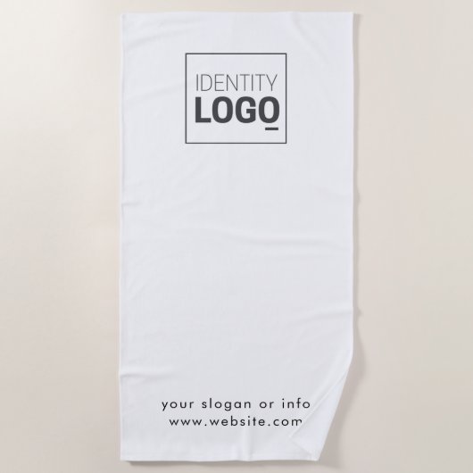 Custom Corporate Business Logo Black Chocolate Fav ビーチタオル (正面)