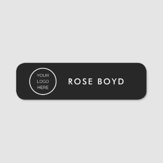 Custom Corporate Business Logo Black Employee Name 名札