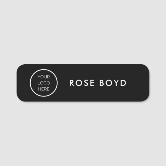 Custom Corporate Business Logo Black Employee Name 名札 (正面)