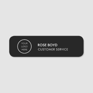 Custom Corporate Business Logo Black Employee Name 名札