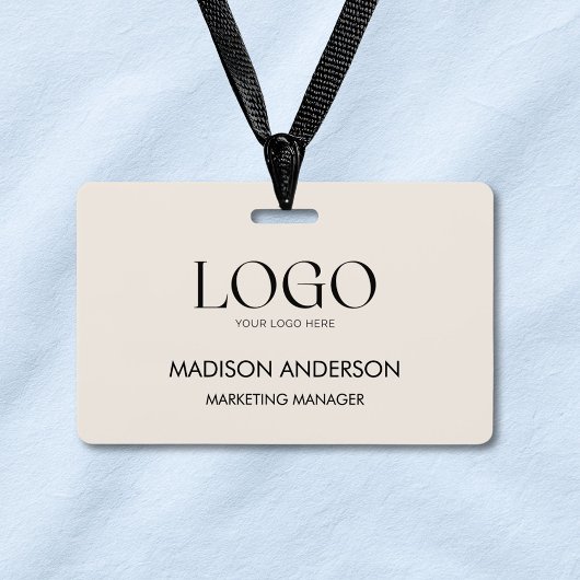Custom Corporate Business Logo Modern ID バッジ