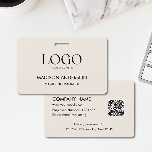Custom Corporate Business Logo Modern ID バッジ