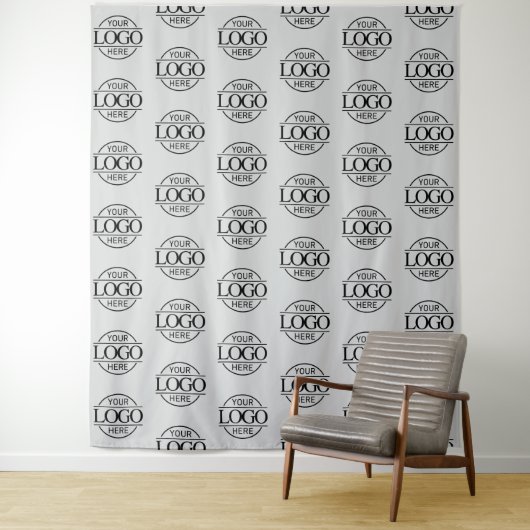 Custom Corporate Business Logo Pattern Backdrop タペストリー (インサイチュ)