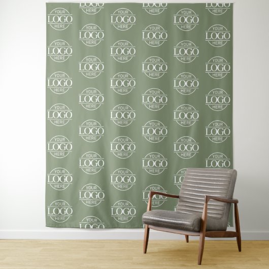 Custom Corporate Business Logo Pattern Backdrop タペストリー (インサイチュ)
