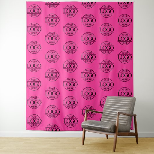Custom Corporate Business Logo Pattern Backdrop タペストリー (インサイチュ)