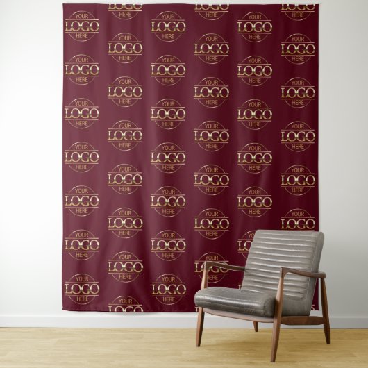 Custom Corporate Business Logo Pattern Backdrop タペストリー (インサイチュ)