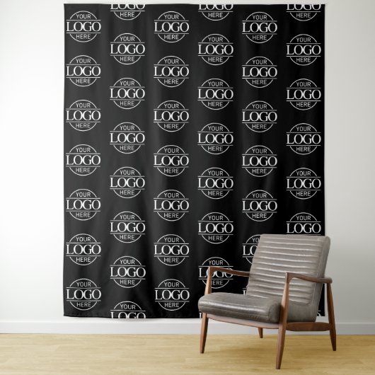 Custom Corporate Business Logo Pattern Backdrop タペストリー (インサイチュ)