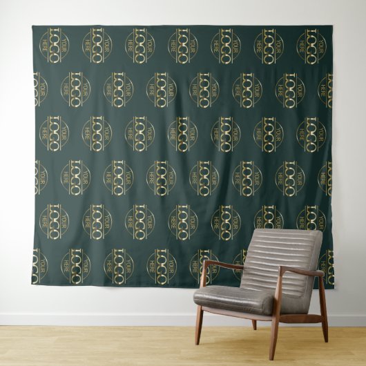 Custom Corporate Business Logo Pattern Backdrop タペストリー (インサイチュ(横))
