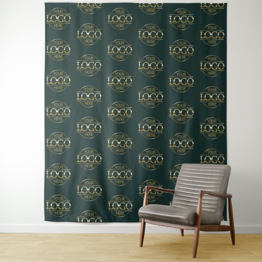 Custom Corporate Business Logo Pattern Backdrop タペストリー (インサイチュ)