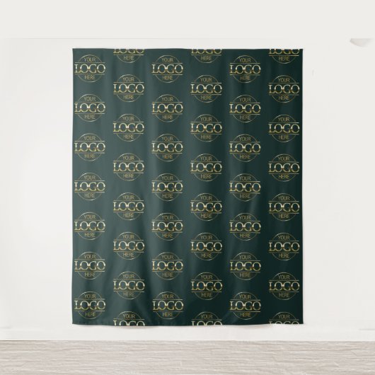 Custom Corporate Business Logo Pattern Backdrop タペストリー (正面)