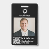Custom Corporate Employee ID Badge – Teal Prof バッジ (正面)