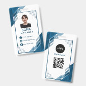 Custom Corporate Employee Photo, Name and Logo バッジ (正面＆裏面)