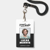 Custom CorporateBadge Employee/Event ID with Photo バッジ (Front with Lanyard)