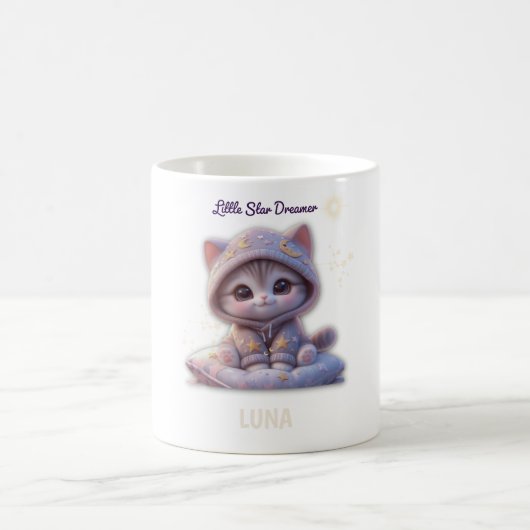 Custom Cosmic Cat Mug – Personalized Pastel Galaxy コーヒーマグカップ (中央)