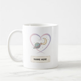 Custom Cosmic Heart Name Mug コーヒーマグカップ