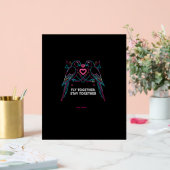 Custom Couple Anniversary Neon Parrots Winter Hood アクリルサイン (ウェディング)