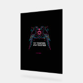 Custom Couple Anniversary Neon Parrots Winter Hood アクリルサイン (傾斜)