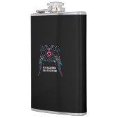 Custom Couple Anniversary Neon Parrots Winter Hood フラスク (左)