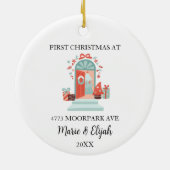 Custom Couple First Christmas セラミックオーナメント (裏面)