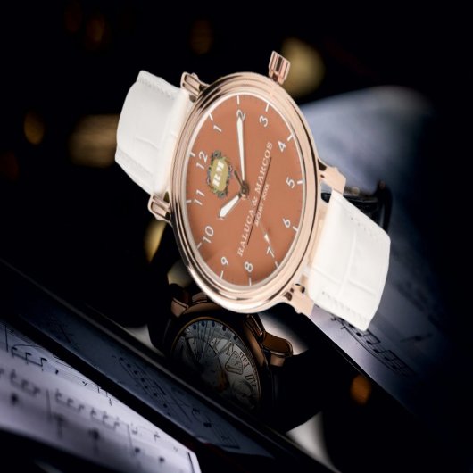 Custom couple floral names monogram orange 腕時計