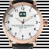 Custom couple floral names monogram wedding 腕時計