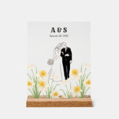 Custom Couple Illustration Gift アクリルサイン (正面)