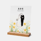 Custom Couple Illustration Gift アクリルサイン (傾斜)