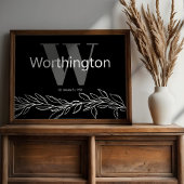 Custom Couple Last Name Elegant Wedding Print ポスター